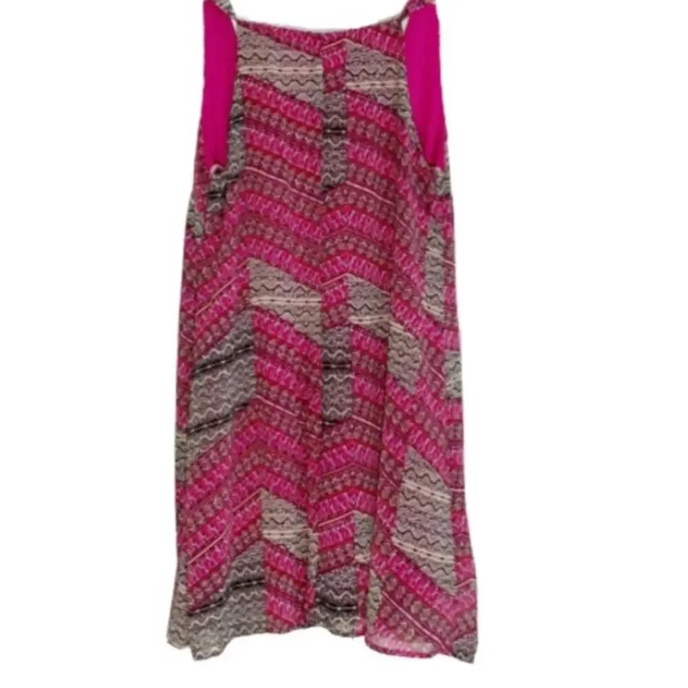 Sequin Hearts Summer Dress Pink Black Mixed Print Sleeveless Casual Dress Small - Picture 3 of 10